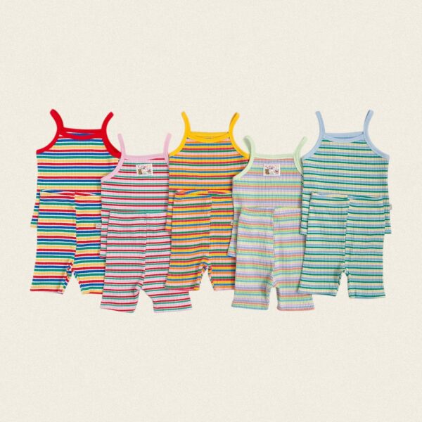 1 <b>OOTTBEBE套裝</b>Summer 무지개끈나시SET 75-120cm