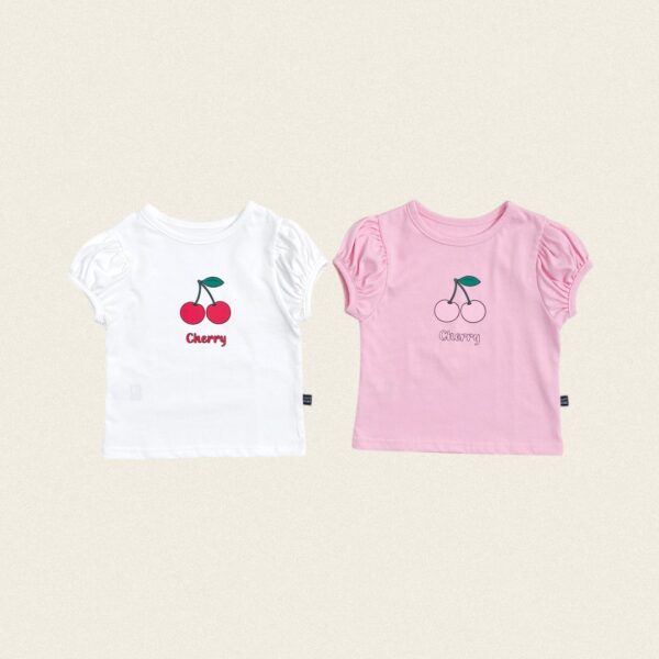 1 <b>OOTTBEBE上衣</b>Summer 체리퍼프티셔츠 75-120cm
