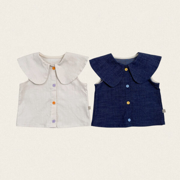10 <b>OOTTBEBE背心</b>Summer 하트데님카라블라우스 75-120cm