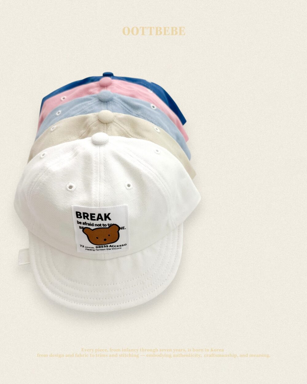 11+ <b>OOTTBEBE帽子</b>Summer 베어스티치캡 75-120cm