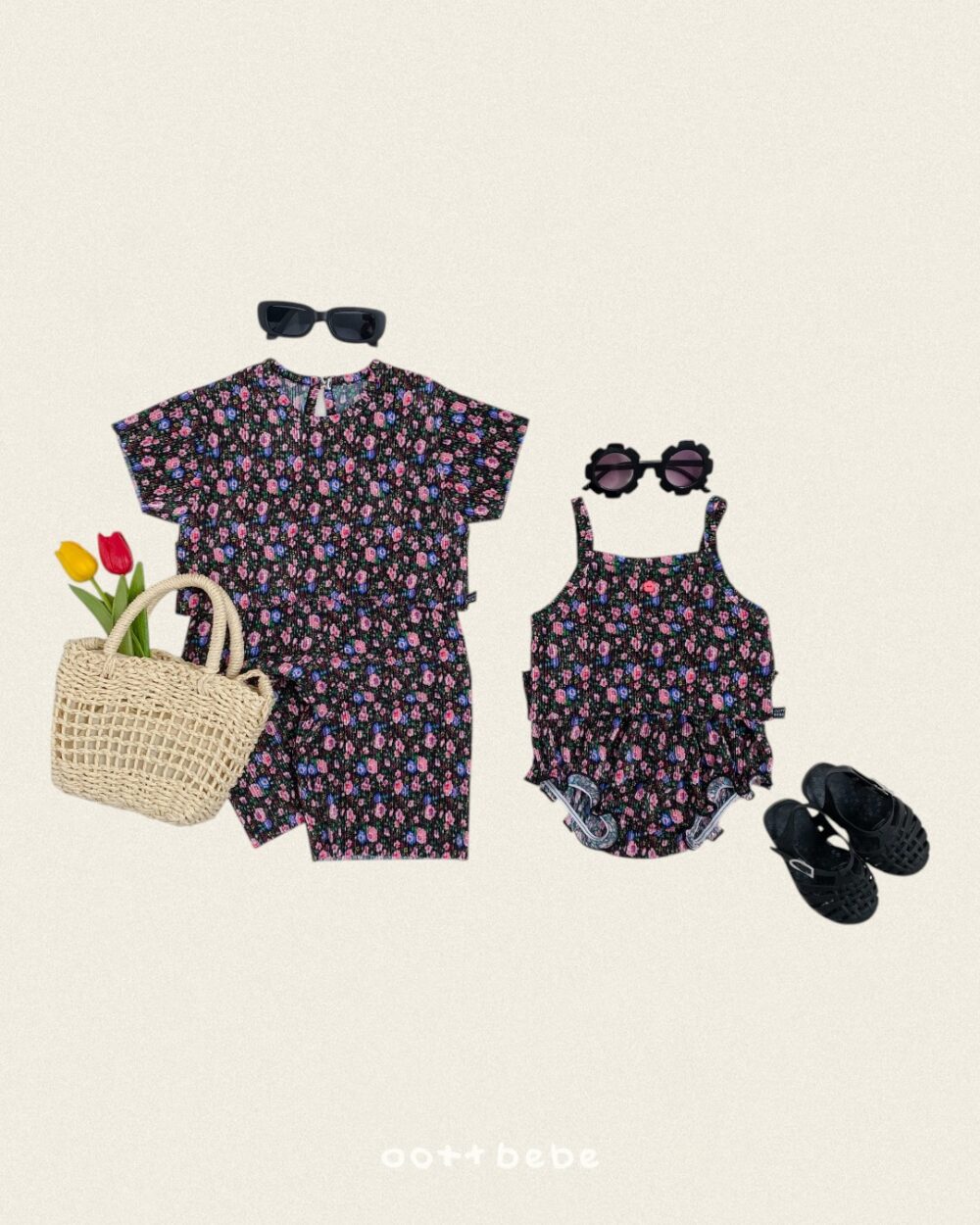 17 <b>|BABY| OOTTBEBE包屁衣</b>Summer 꽃송이플리츠나시블루머 0-12M