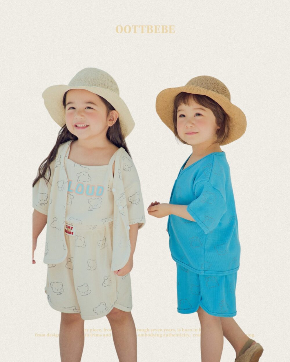 리본모자2 <b>OOTTBEBE帽子</b>Summer 허니벙거지 75-120cm
