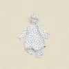 <b>｜BABY｜ OOTTBEBE套裝</b>Autumn 쁘띠하트전신슈트+보넷set 50-75cm