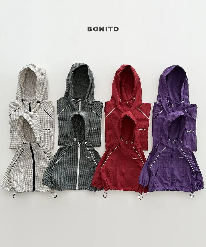 <b>BONITO 親子裝</b>Autumn 체크삥줄바람막이 70-140CM