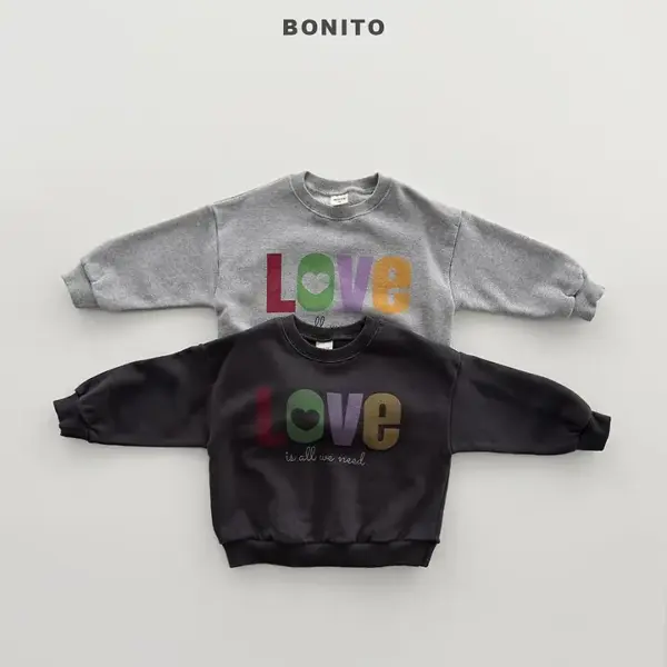 1 <b>BONITO 衛衣</b>Autumn 러브맨투맨 70-140CM