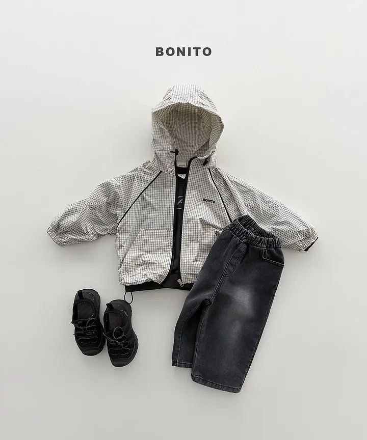 <b>BONITO 親子裝</b>Autumn 체크삥줄바람막이 70-140CM
