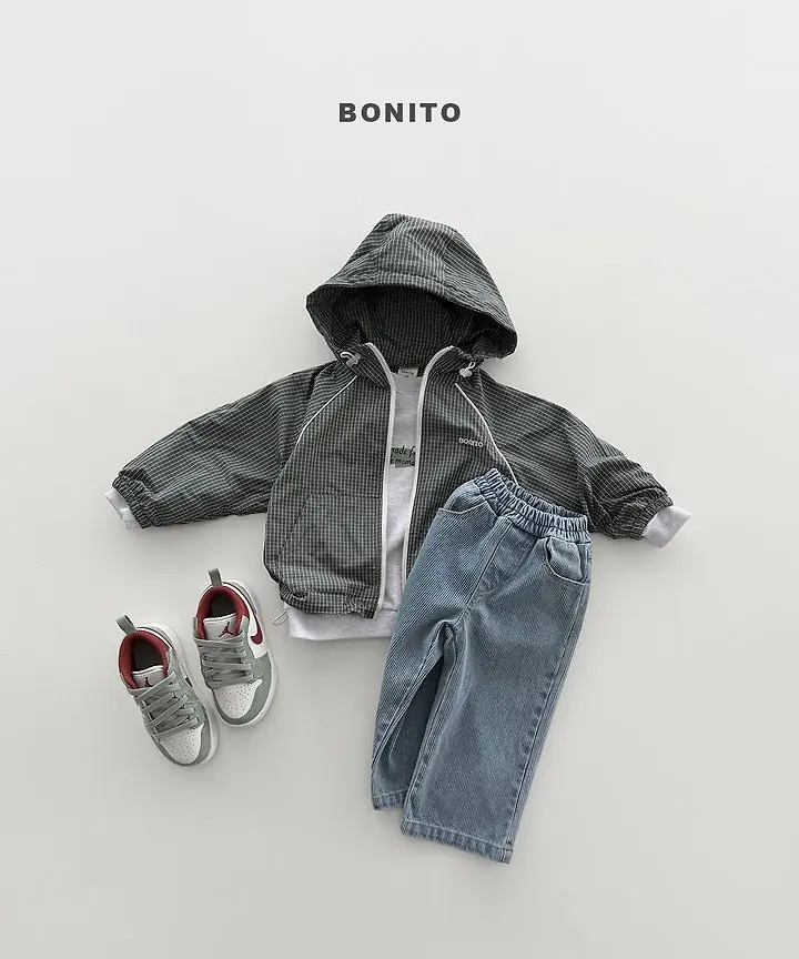 <b>BONITO 親子裝</b>Autumn 체크삥줄바람막이 70-140CM