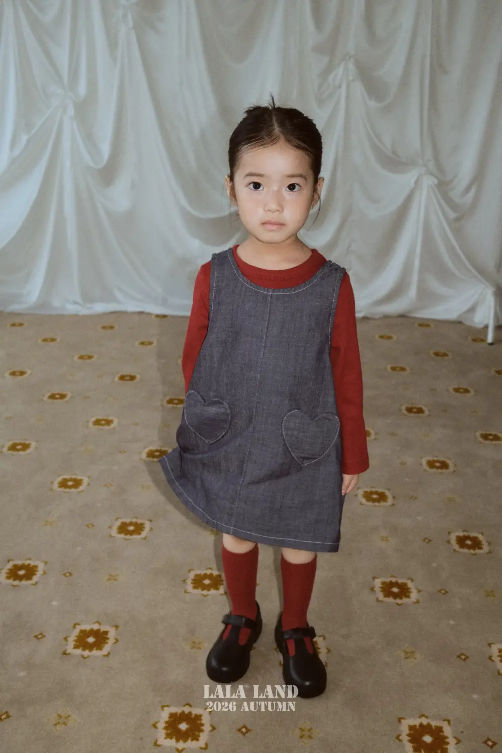 0722 라라랜드 0285 <b>|Kids| Lala land洋裝</b>Autumn 하트 주머니 원피스 75-120cm