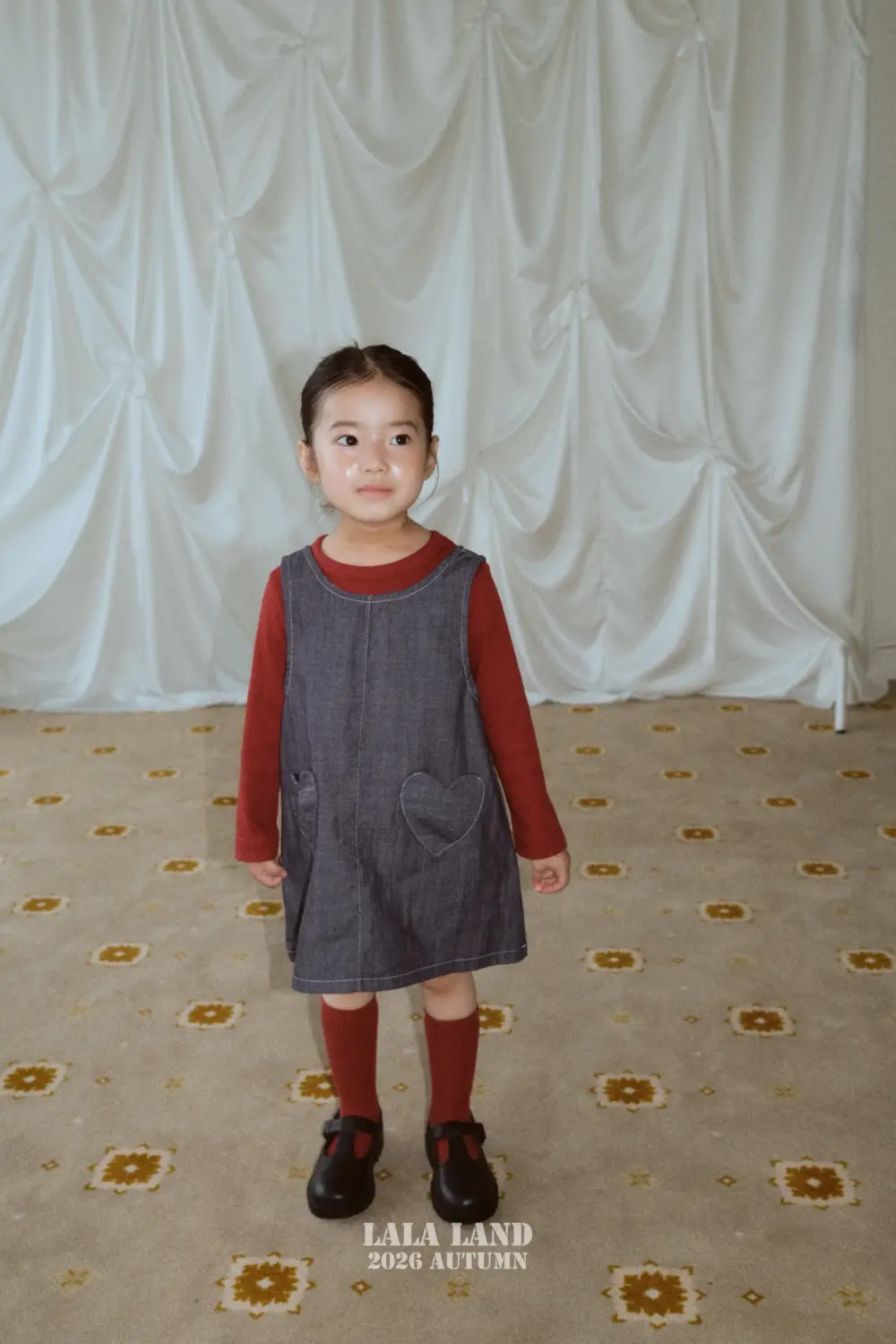 0722 라라랜드 0296 <b>|Kids| Lala land洋裝</b>Autumn 하트 주머니 원피스 75-120cm