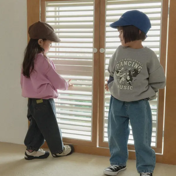 0723 라라랜드 0429 <b>|Kids| Lala land褲子</b>Autumn 와이드 커브드 데님 75-120cm