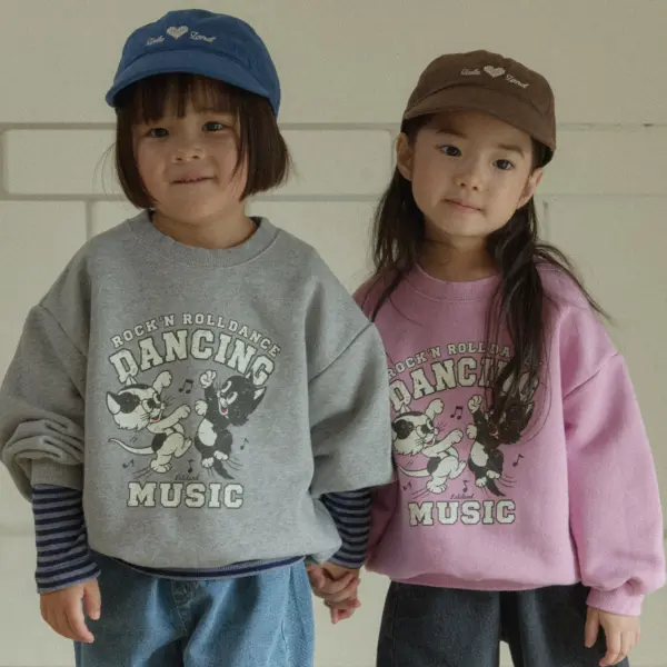 0723 라라랜드 0442 <b>|Kids| Lala land上衣</b>Autumn 댄싱 캣 맨투맨 75-120cm