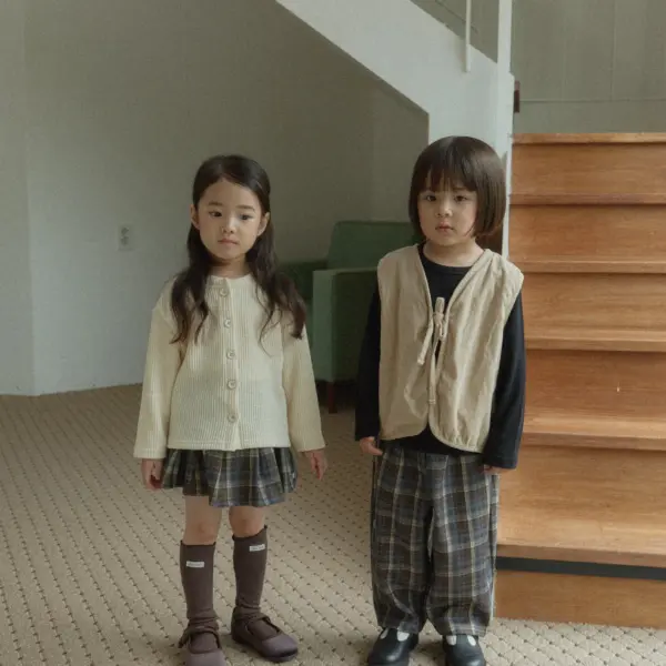 0723 라라랜드 0534 <b>|Kids| Lala land裙子</b>Autumn 이브 체크 스커트 75-120cm