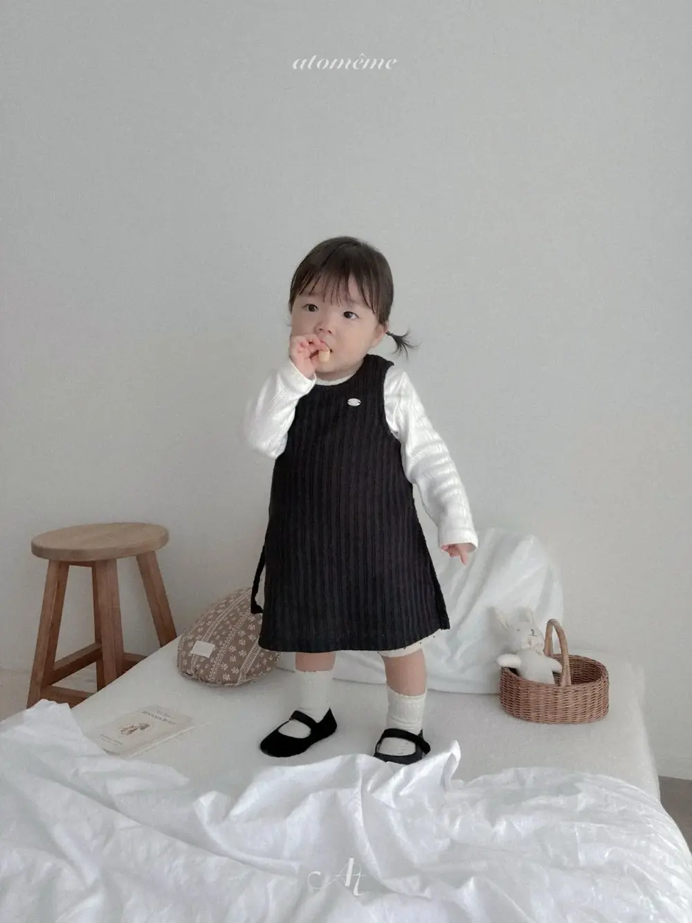 1 <b>Atomeme裙子</b>Autumn 에버 니트 원피스 70-110cm