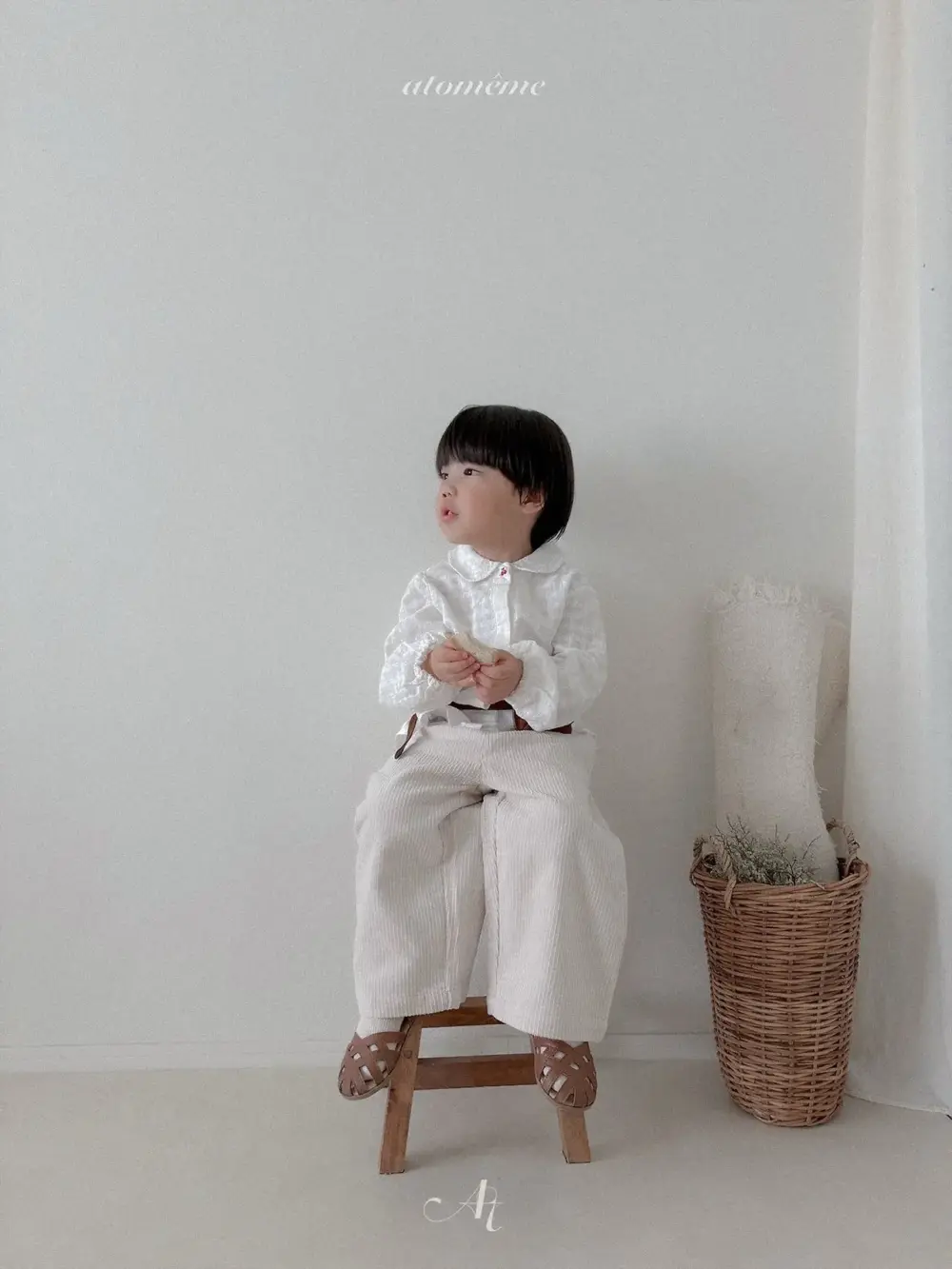 1 <b>Atomeme褲子</b>Autumn 크레페 골덴 팬츠 70-110cm