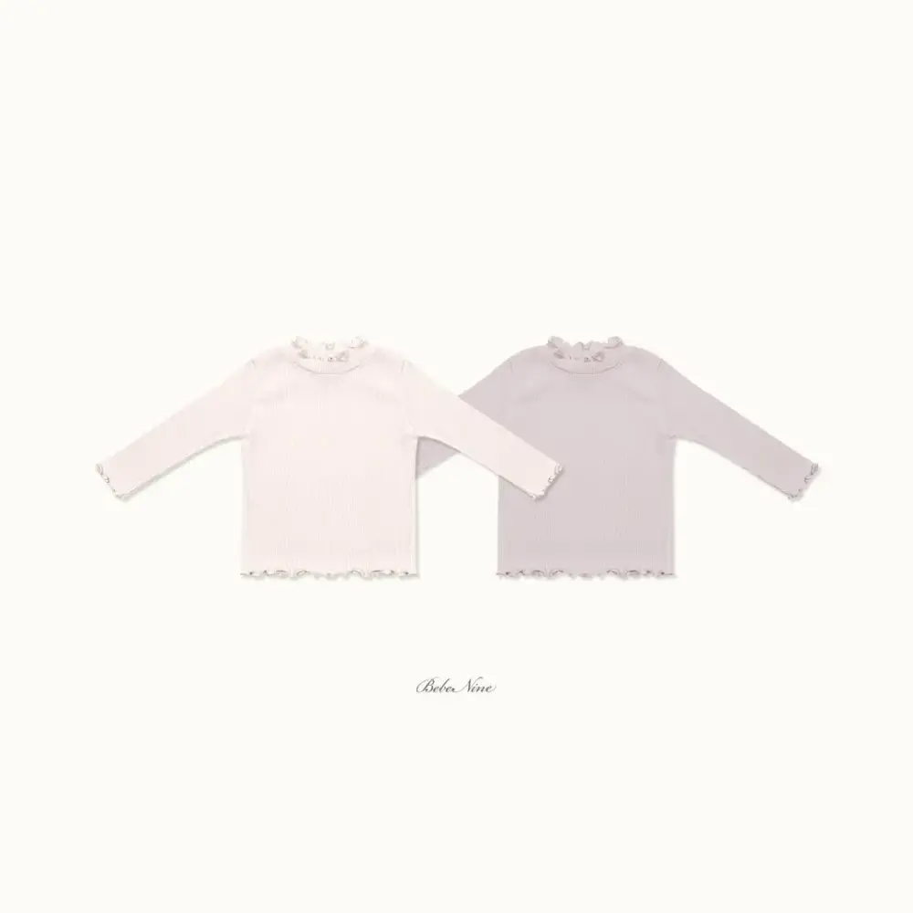 1 <b>Bebe nine上衣</b>Autumn 부들 프릴 골지티 65-120cm