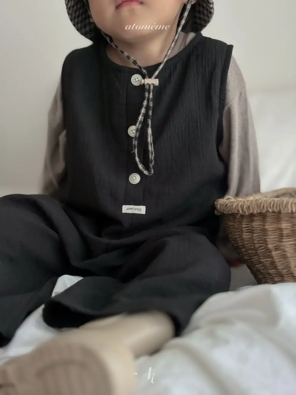 10 <b>Atomeme 吊帶褲</b>Autumn 머쉬룸 오버롤 70-110cm