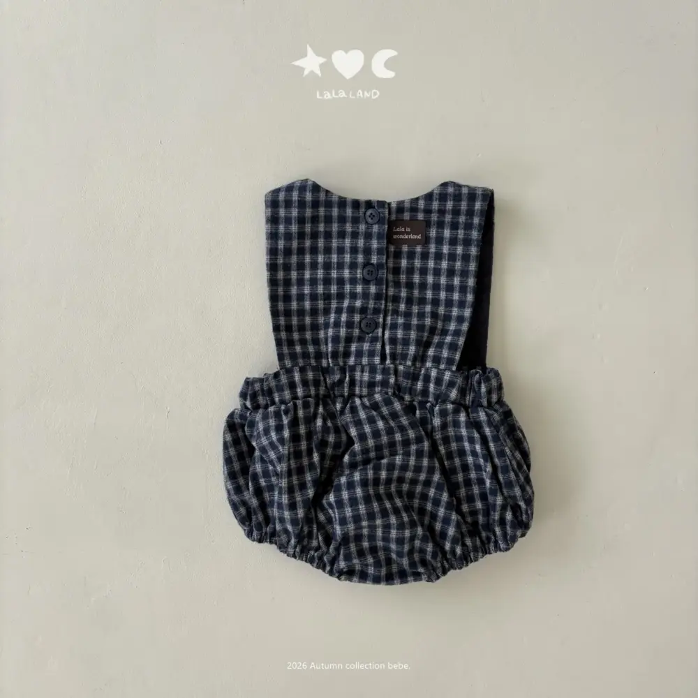 <b>｜BABY｜ LaLa land包屁衣</b>Autumn 베베 체크 룸퍼 60-82cm