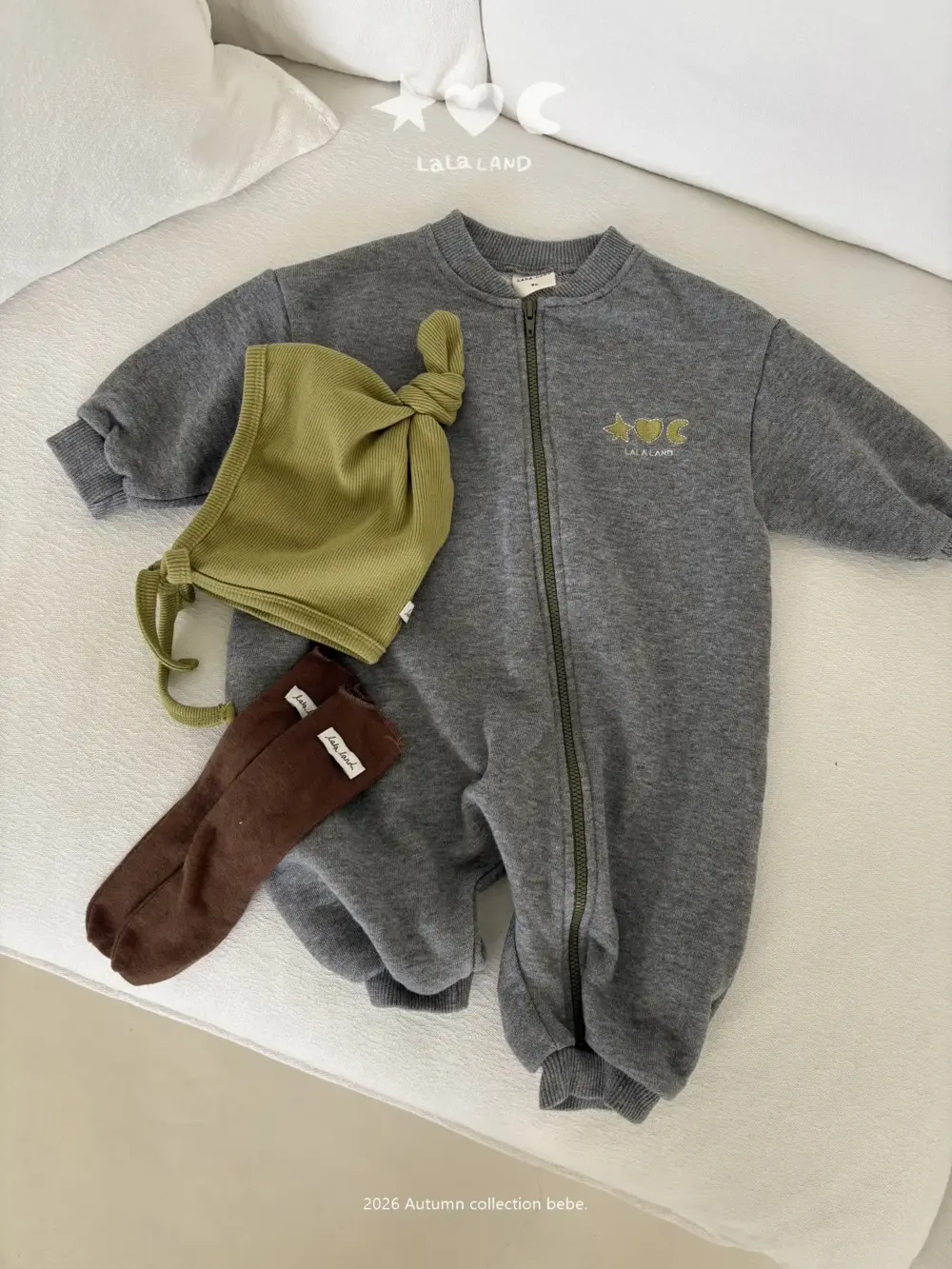 <b>｜BABY｜ LaLa land連身衣</b>Autumn 베베 쭈리 집업 슈트 60-82cm
