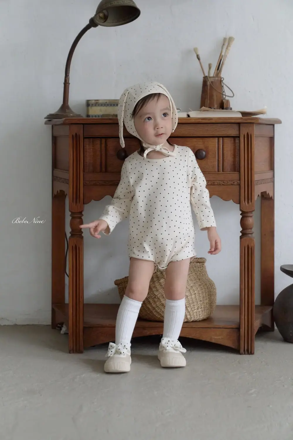 11 <b>|BABY |Bebe nine 帽子</b>Autumn 러브 도트 슈트 FREE