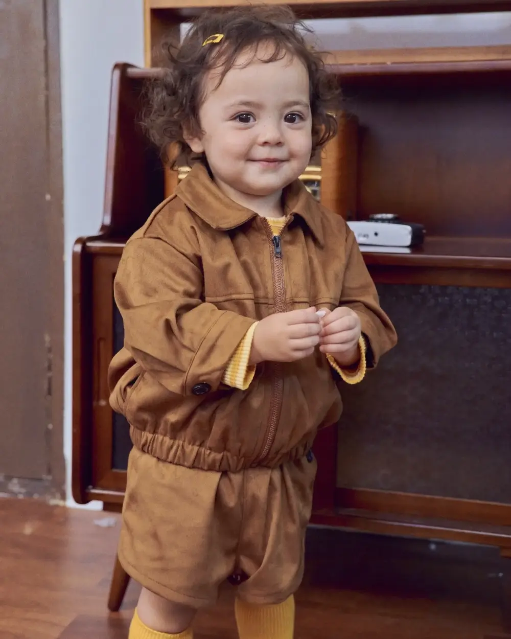 12-2 <b>OOTTBEBE外套</b>Autumn 브라우니스웨이드자켓 65-115cm