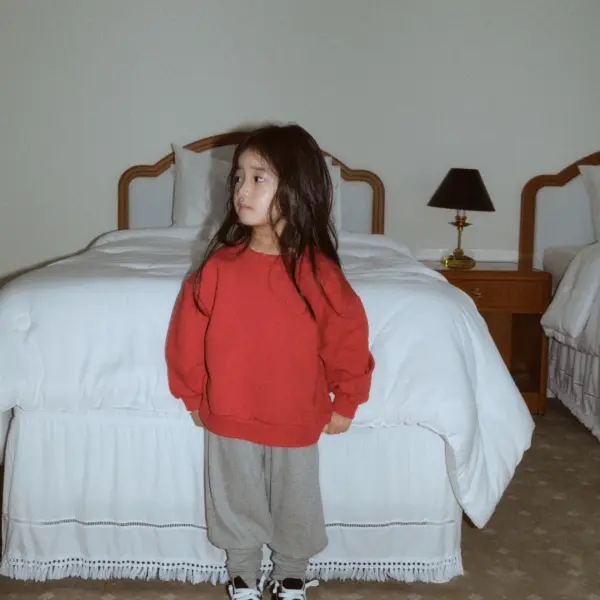 2 <b>|Kids| Lala land上衣</b>Autumn 둥글 절개 맨투맨 75-120cm