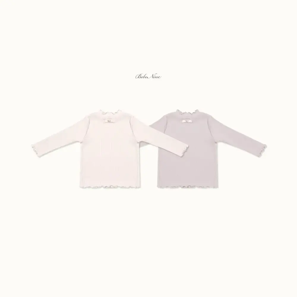 2 <b>Bebe nine上衣</b>Autumn 부들 프릴 골지티 65-120cm