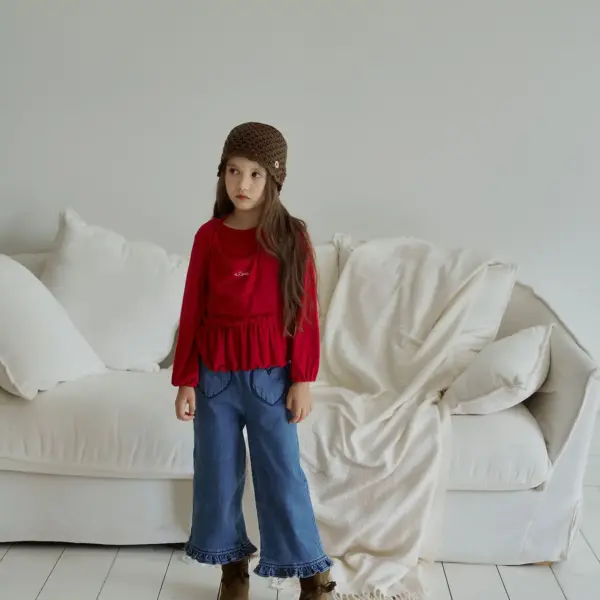 <b>momoann褲子</b>Autumn 프릴청바지 80-140cm