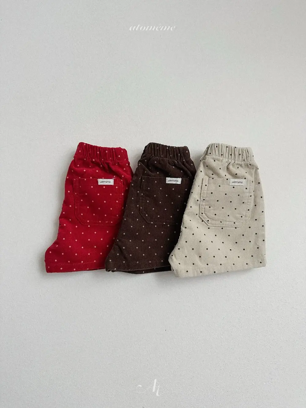 2 <b>Atomeme褲子</b>Autumn 도트 골덴 팬츠 70-110cm