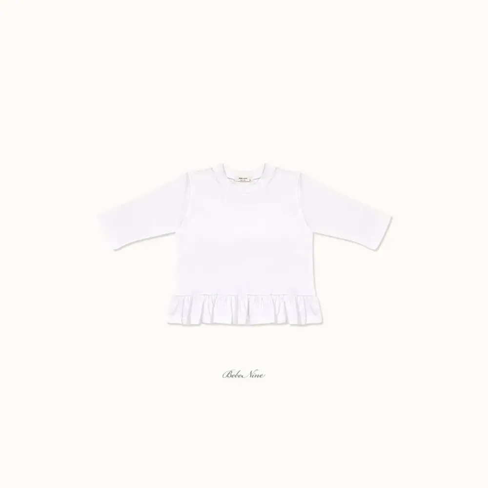 3 <b>Bebe nine上衣</b>Autumn 베이직 프릴 무지티 65-120cm