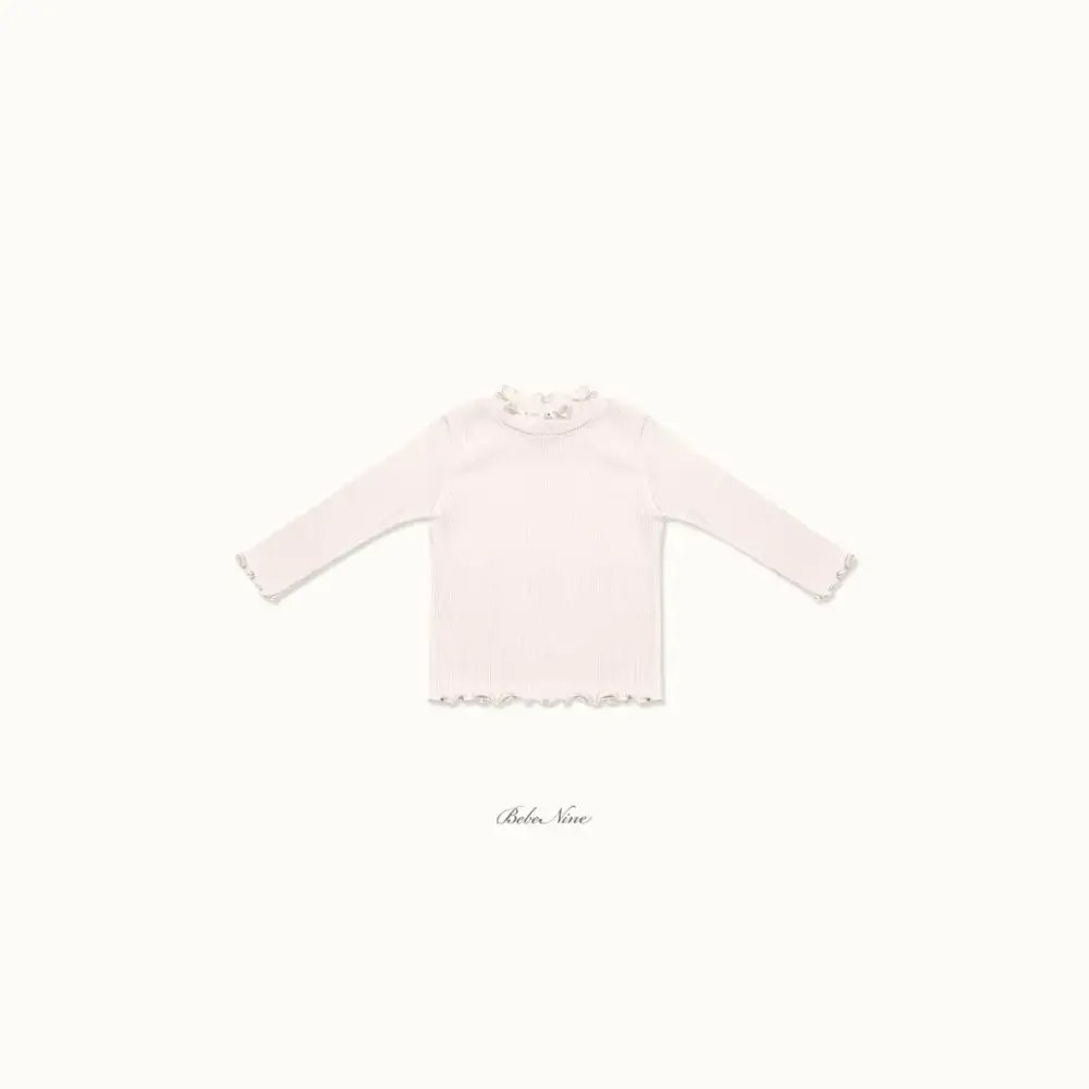 3 <b>Bebe nine上衣</b>Autumn 부들 프릴 골지티 65-120cm