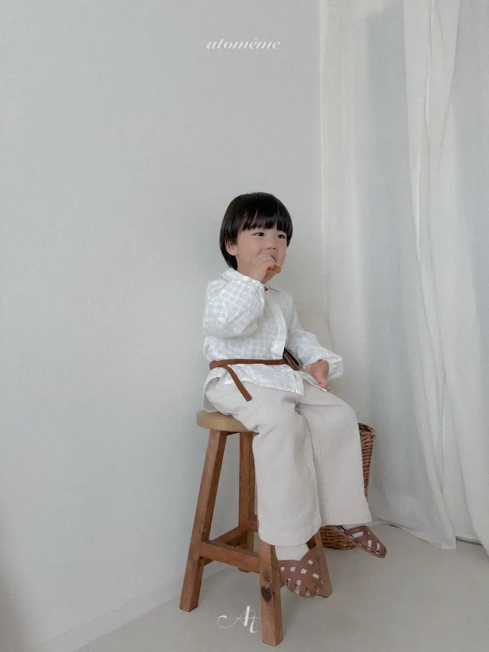 3 <b>Atomeme褲子</b>Autumn 크레페 골덴 팬츠 70-110cm