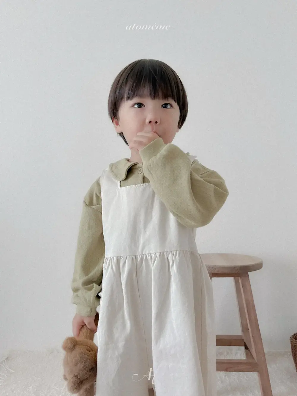 3 <b>Atomeme吊帶褲</b>Autumn 헤링본 오버롤 70-110cm
