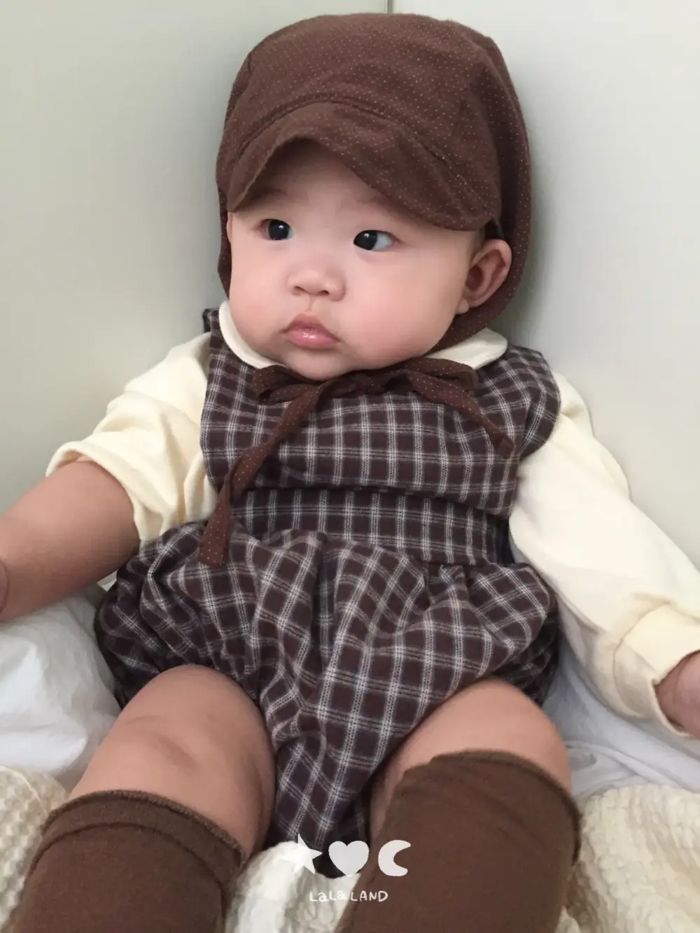 <b>｜BABY｜ LaLa land包屁衣</b>Autumn 베베 체크 룸퍼 60-82cm