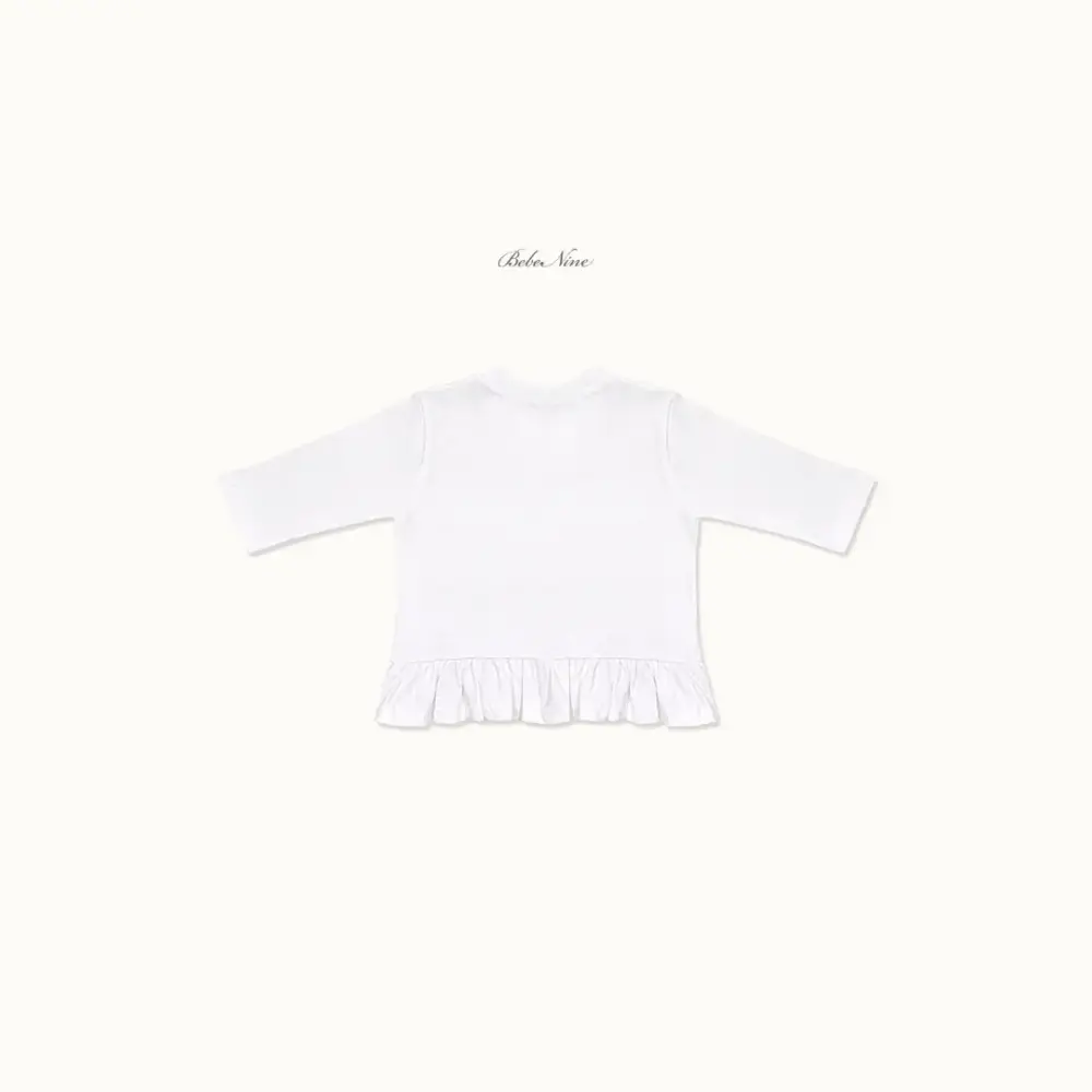 4 <b>Bebe nine上衣</b>Autumn 베이직 프릴 무지티 65-120cm