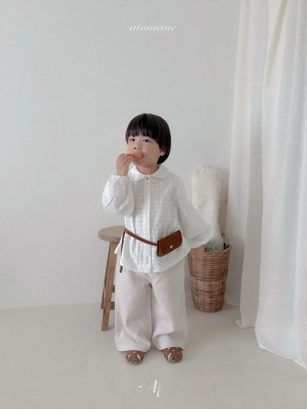 4 <b>Atomeme褲子</b>Autumn 크레페 골덴 팬츠 70-110cm