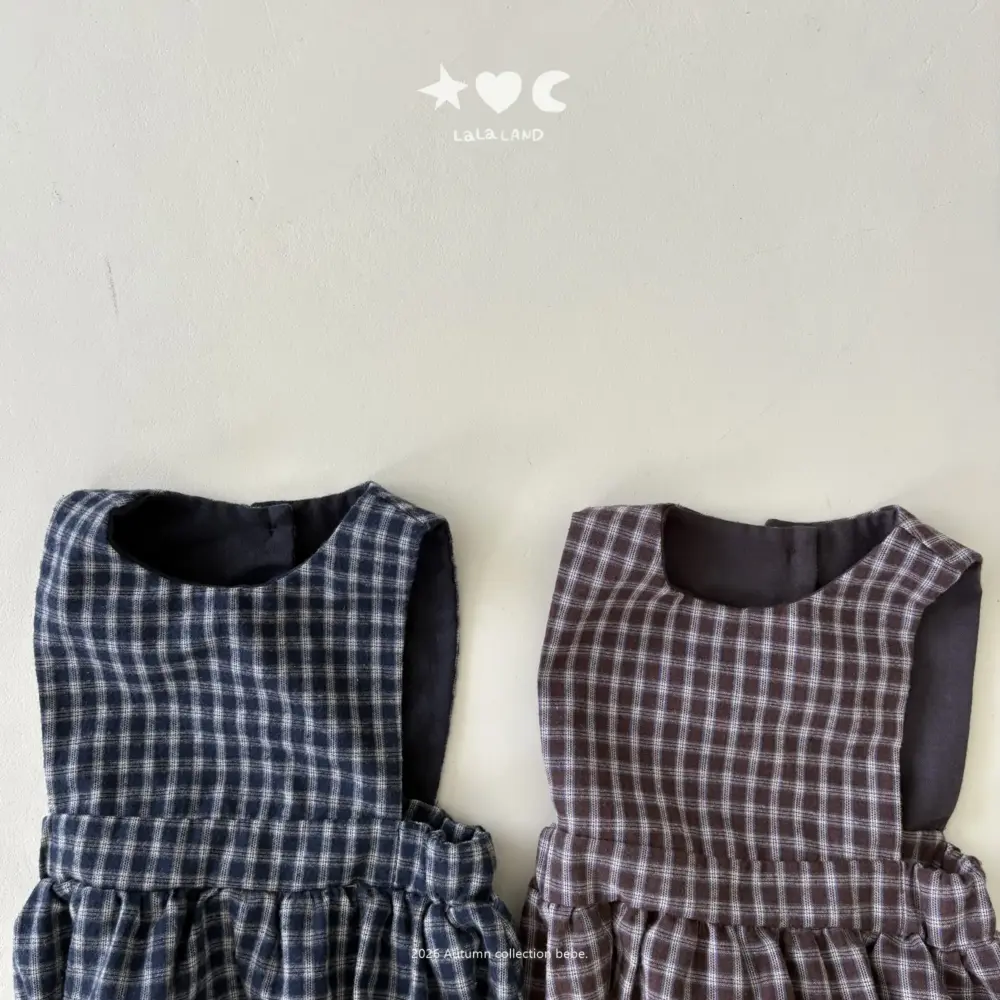 <b>｜BABY｜ LaLa land包屁衣</b>Autumn 베베 체크 룸퍼 60-82cm
