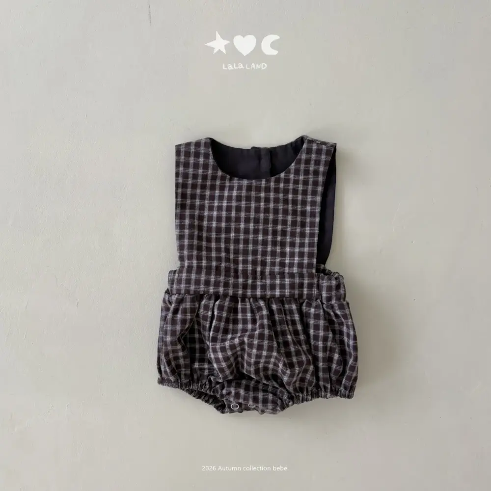<b>｜BABY｜ LaLa land包屁衣</b>Autumn 베베 체크 룸퍼 60-82cm