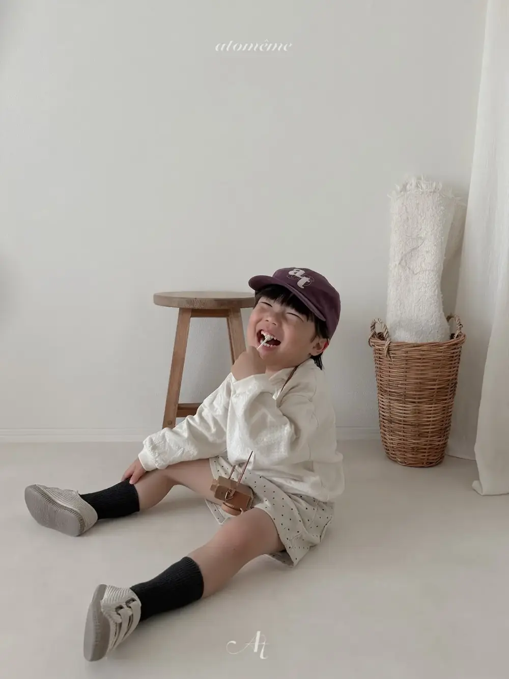 6 <b>Atomeme褲子</b>Autumn 도트 골덴 팬츠 70-110cm
