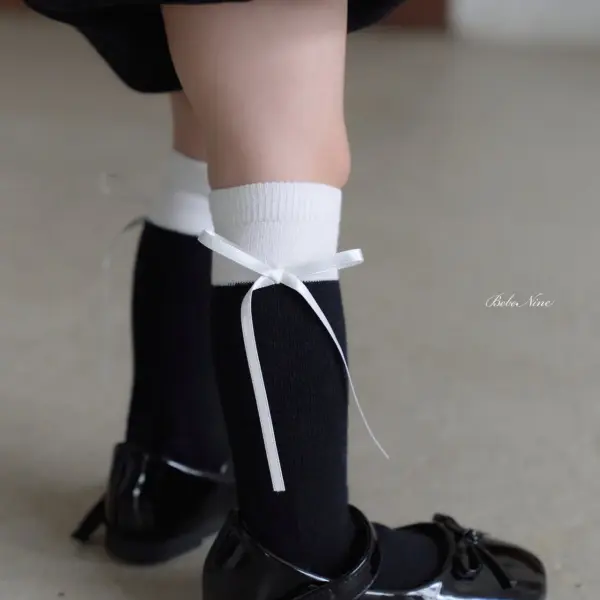 7 <b>Bebe nine襪子</b>Autumn 나인 리본 반스타킹 세트 65-110cm