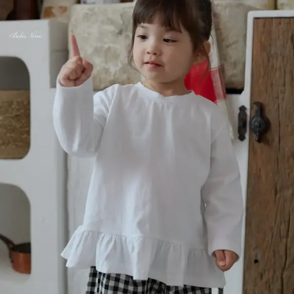 <b>Bebe nine上衣</b>Autumn 베이직 프릴 무지티 65-120cm