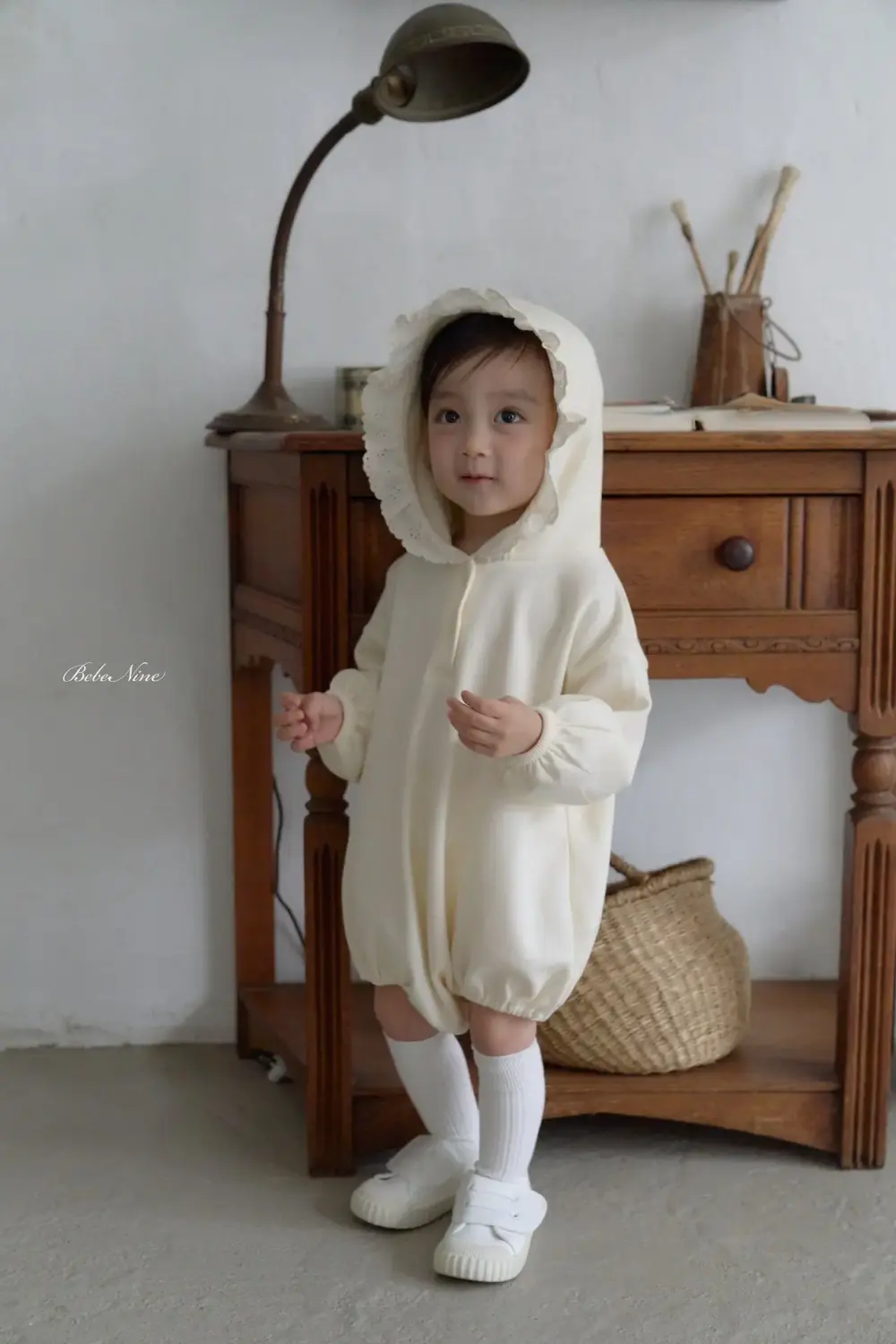 <b>｜BABY ｜Bebe nine 連身衣</b>Autumn 레이스 후드 슈트 65-100cm