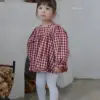 <b>Bebe nine上衣</b>Autumn 루시 체크 블라우스 65-120cm