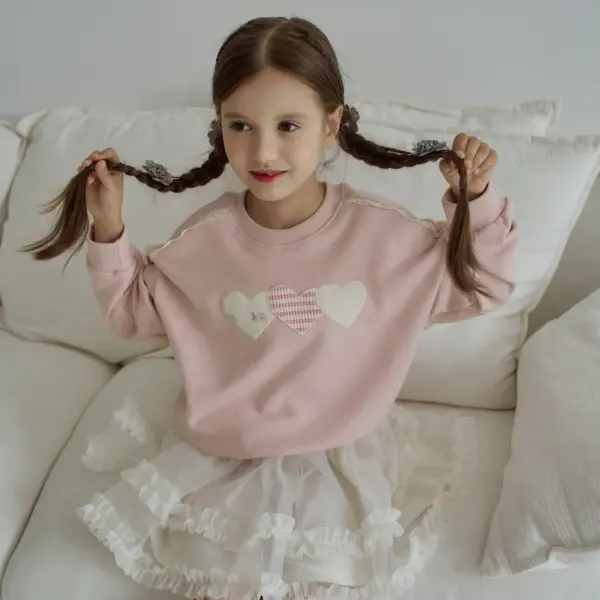 <b>momoann上衣</b>Autumn 하트패치 맨투맨 80-140cm