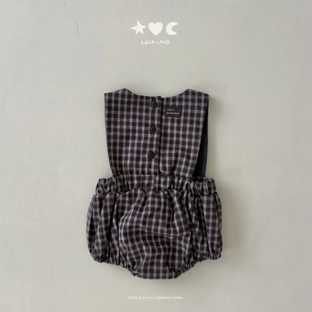 <b>｜BABY｜ LaLa land包屁衣</b>Autumn 베베 체크 룸퍼 60-82cm