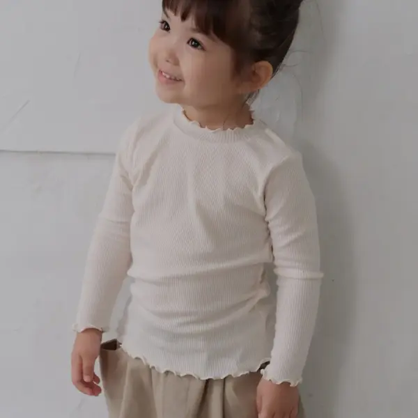 <b>Bebe nine上衣</b>Autumn 부들 프릴 골지티 65-120cm