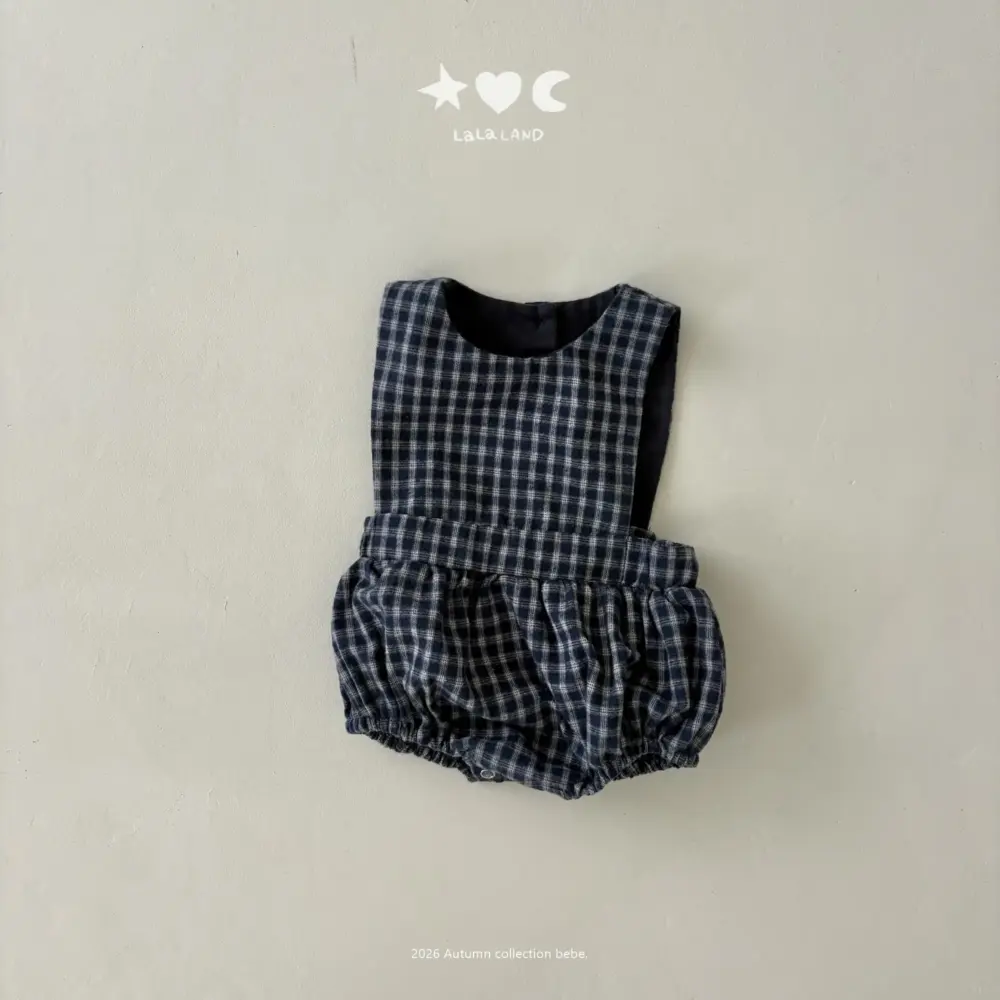 <b>｜BABY｜ LaLa land包屁衣</b>Autumn 베베 체크 룸퍼 60-82cm