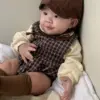 <b>｜BABY｜ LaLa land包屁衣</b>Autumn 베베 체크 룸퍼 60-82cm