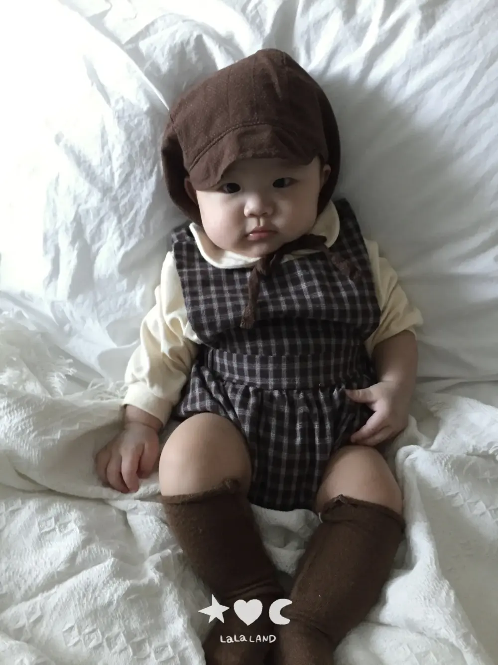 <b>｜BABY｜ LaLa land包屁衣</b>Autumn 베베 체크 룸퍼 60-82cm