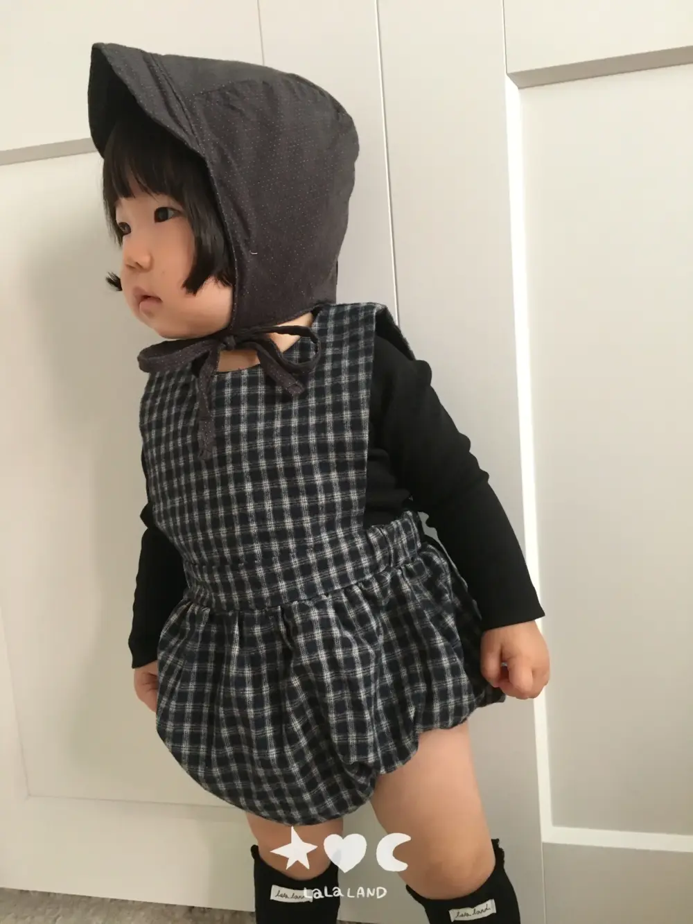 <b>｜BABY｜ LaLa land包屁衣</b>Autumn 베베 체크 룸퍼 60-82cm