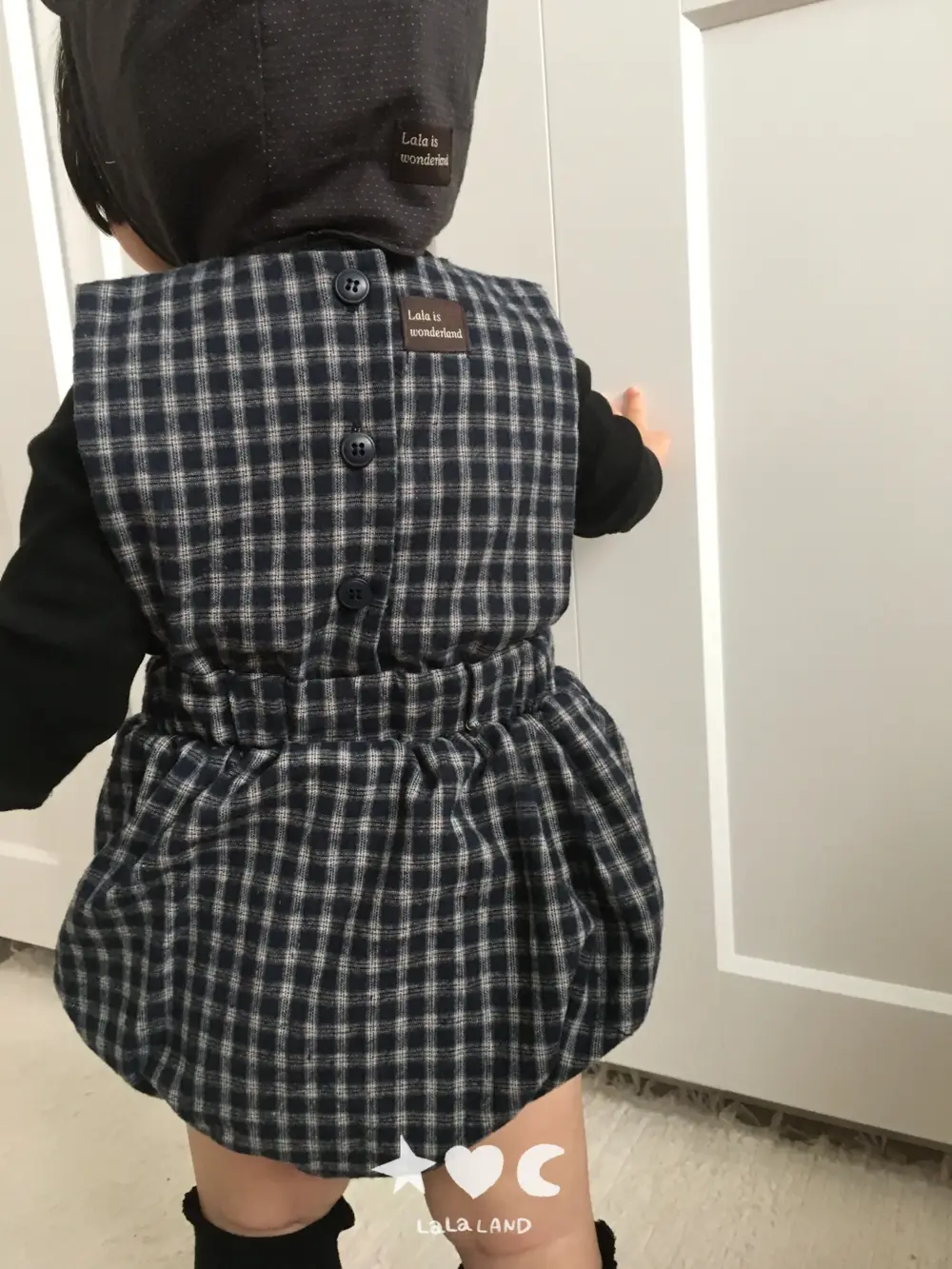 <b>｜BABY｜ LaLa land包屁衣</b>Autumn 베베 체크 룸퍼 60-82cm
